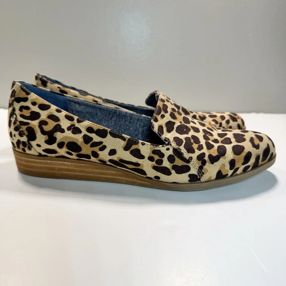 Dr. Scholl's Leopard Print Slip-On Flats in Tan and Black